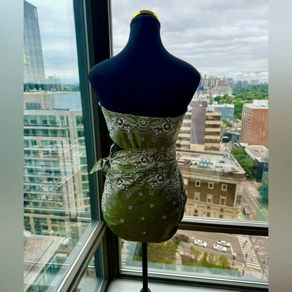 🆕 ZIMMERMANN 🧿 NWOT Paisley Scarf Sculpt Bandeau Swimsuit - Sz 3 - US 8, Green - Picture 9 of 15